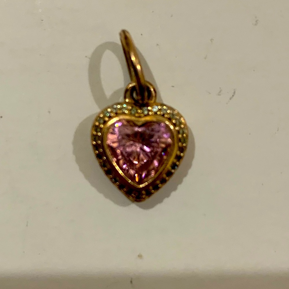 Pandora Retired Rose Gold Heart Dangling Charm